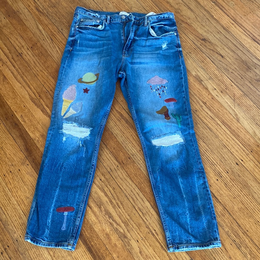 Zara Women Graphic Jeans Size 8